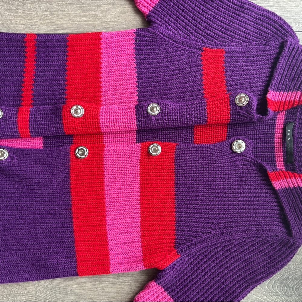 Marc Jacobs Cardigan Colour Block Striped Wool Blend | Size S-M - Picture 9 of 10